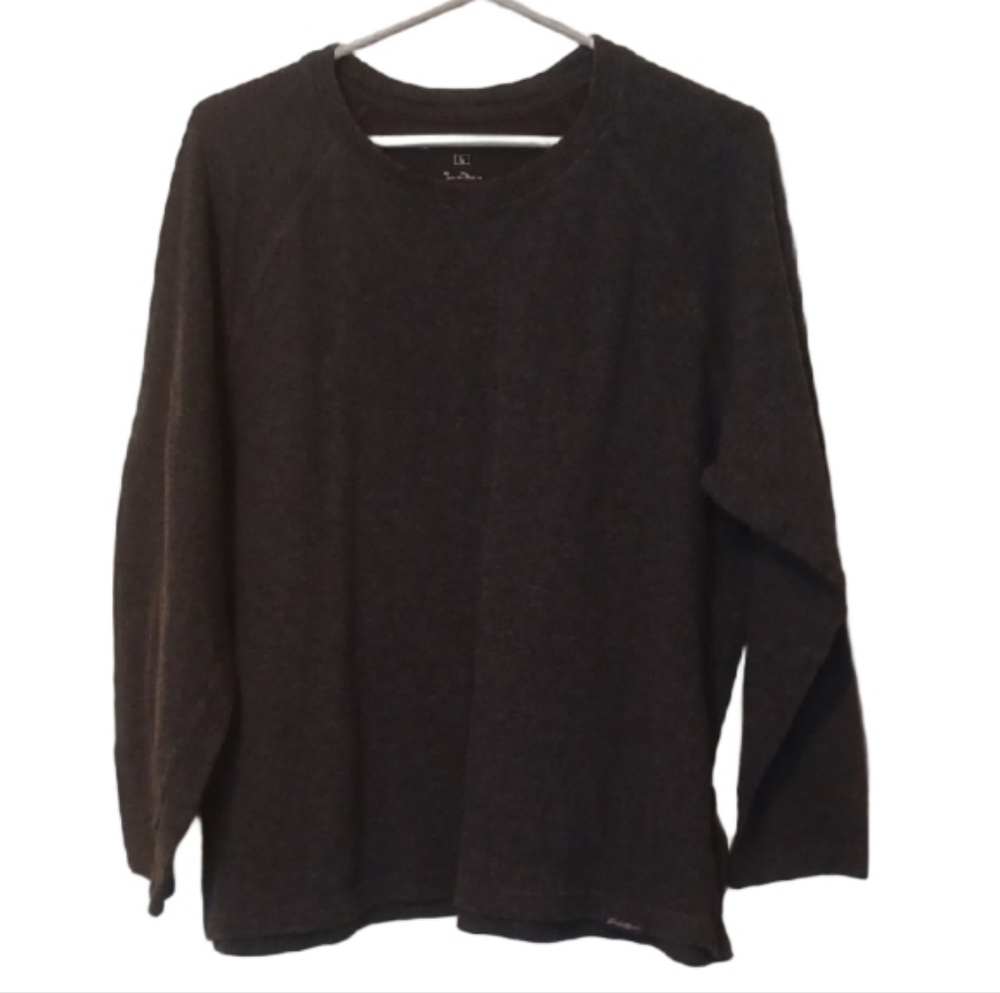 -- Eddie BAUER Men's Gray Long Sleeve Top Size Medium Casual